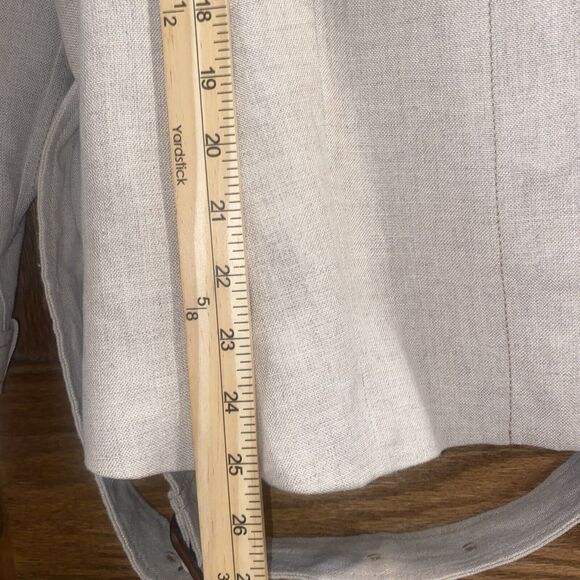 NWT LOFT Ann Taylor Blazer Jacket Women’s 14 Linen Lined Belt Two Snap Buttons - Picture 10 of 11